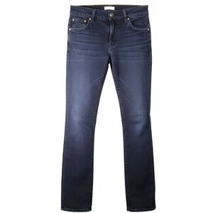 Unionbay Women 5 Bootcut Jeans Cotton Spandex Dark Wash Distressed Hem Y2K Denim